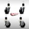 Service Caster 3.5'' SS Hard Rubber Wheel Swivel 1-7/8'' Expand Stem Caster Set 2 Brakes, 4PK SCC-SSEX20S3514-HRS-2-TLB-2-178 - alternate 3